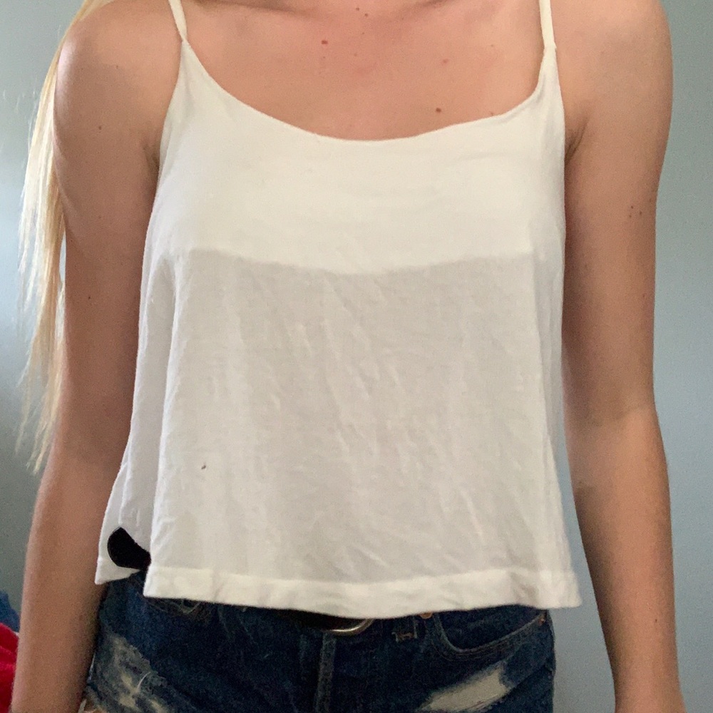 White flowy brandy melville tank